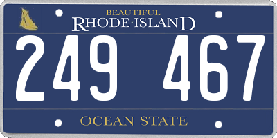 RI license plate 249467