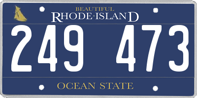 RI license plate 249473