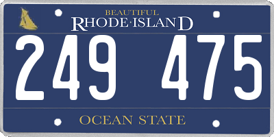 RI license plate 249475