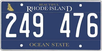 RI license plate 249476