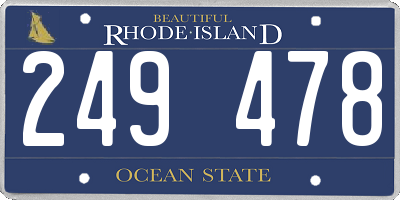 RI license plate 249478
