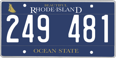 RI license plate 249481