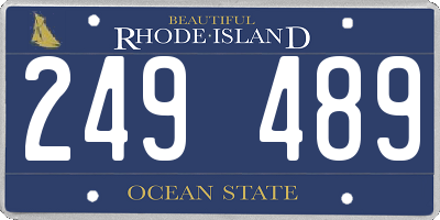 RI license plate 249489