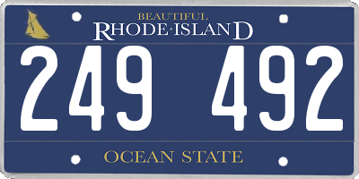 RI license plate 249492