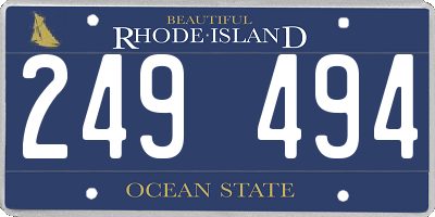 RI license plate 249494