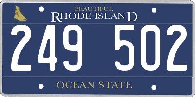 RI license plate 249502