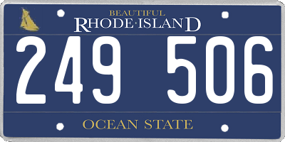 RI license plate 249506