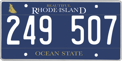 RI license plate 249507