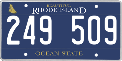 RI license plate 249509