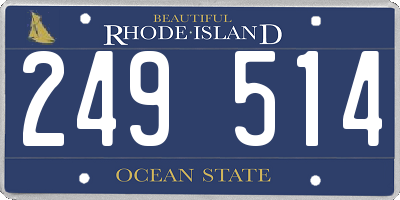 RI license plate 249514
