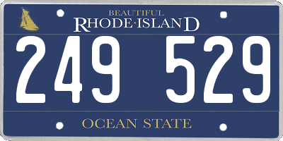 RI license plate 249529