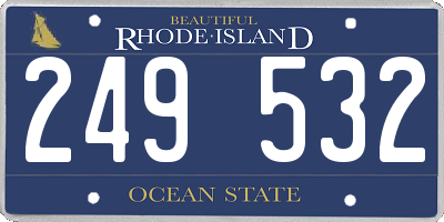 RI license plate 249532