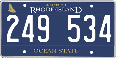 RI license plate 249534