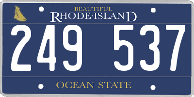 RI license plate 249537