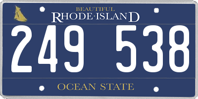 RI license plate 249538