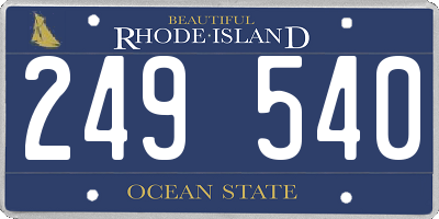 RI license plate 249540