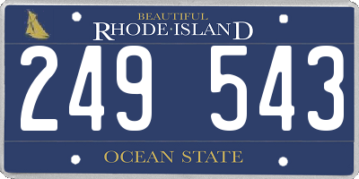 RI license plate 249543