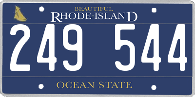 RI license plate 249544