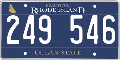 RI license plate 249546