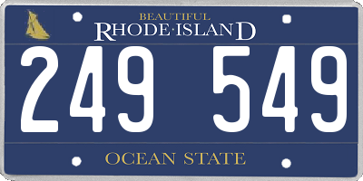RI license plate 249549
