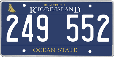 RI license plate 249552