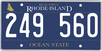 RI license plate 249560