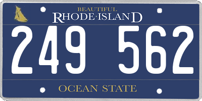 RI license plate 249562
