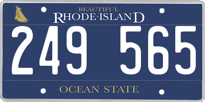 RI license plate 249565