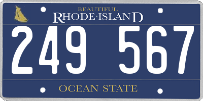RI license plate 249567