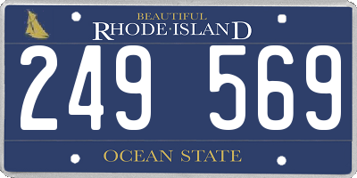 RI license plate 249569