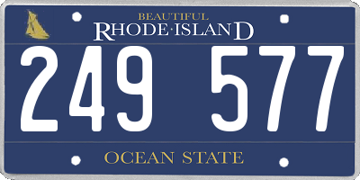 RI license plate 249577