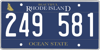 RI license plate 249581