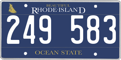 RI license plate 249583