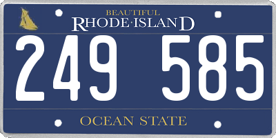 RI license plate 249585