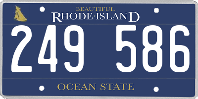 RI license plate 249586