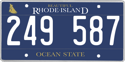 RI license plate 249587