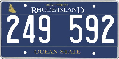 RI license plate 249592