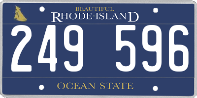 RI license plate 249596