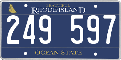 RI license plate 249597