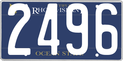 RI license plate 2496