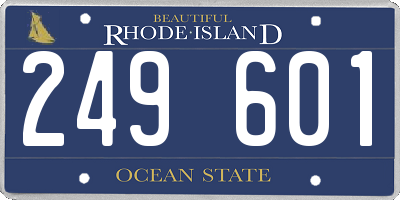 RI license plate 249601