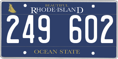 RI license plate 249602