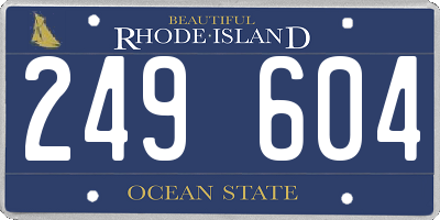 RI license plate 249604