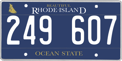 RI license plate 249607