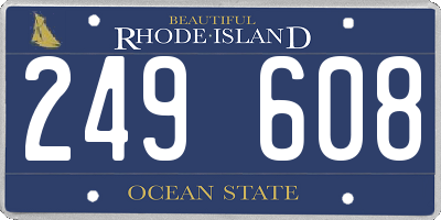 RI license plate 249608