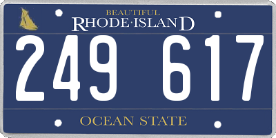 RI license plate 249617