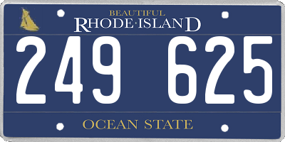 RI license plate 249625