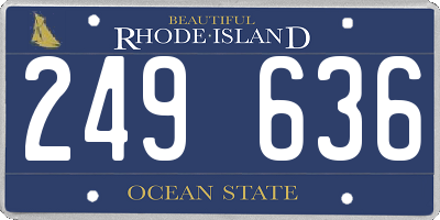 RI license plate 249636