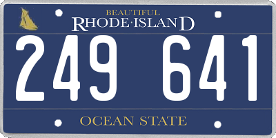 RI license plate 249641