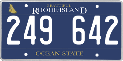 RI license plate 249642